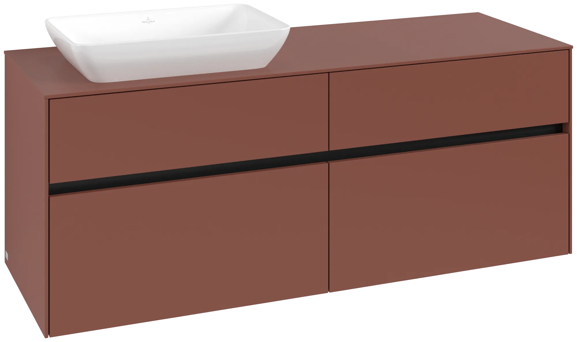 Villeroy & Boch Collaro Waschbeckenunterschrank C11700, 1400 x 548 x 500 mm, Wine Red