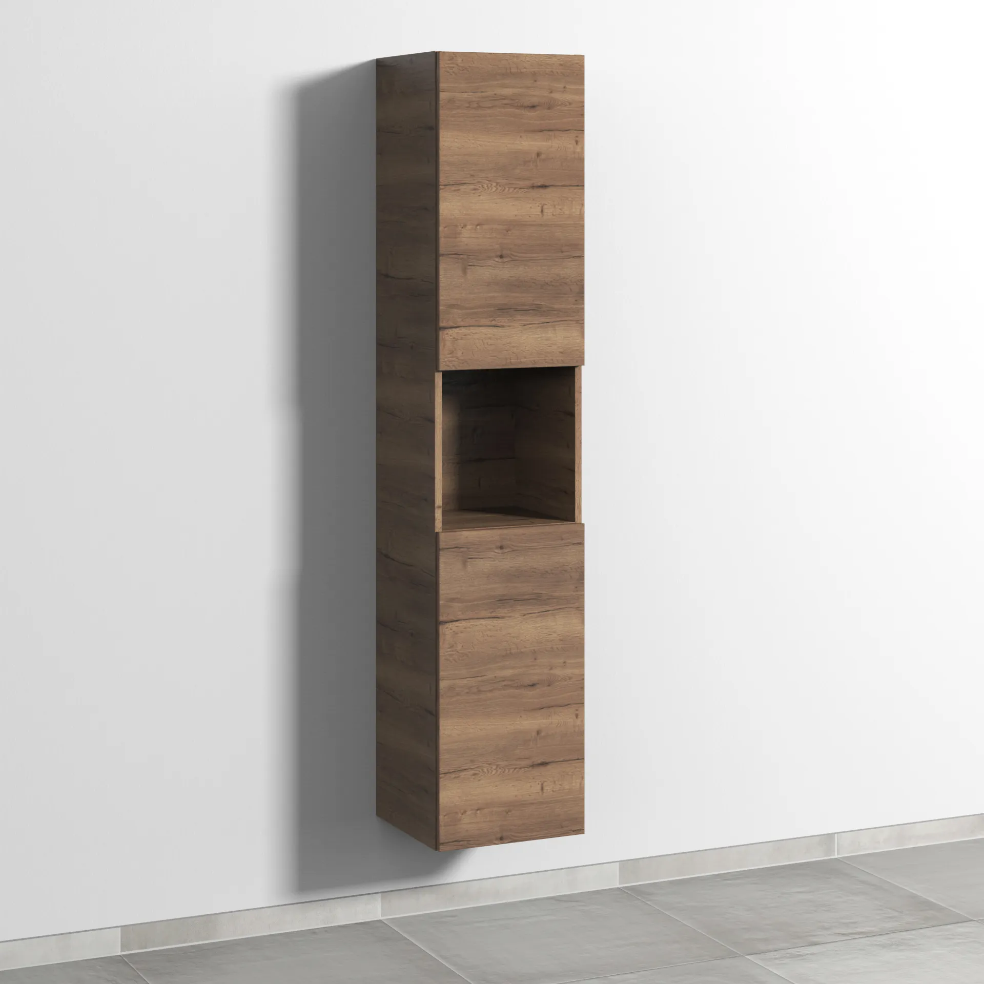 Sanipa Hochschrank „3way“ 350 × 1700 × 345 mm Anschlag rechts, in Eiche Tabak, Anschlag rechts
