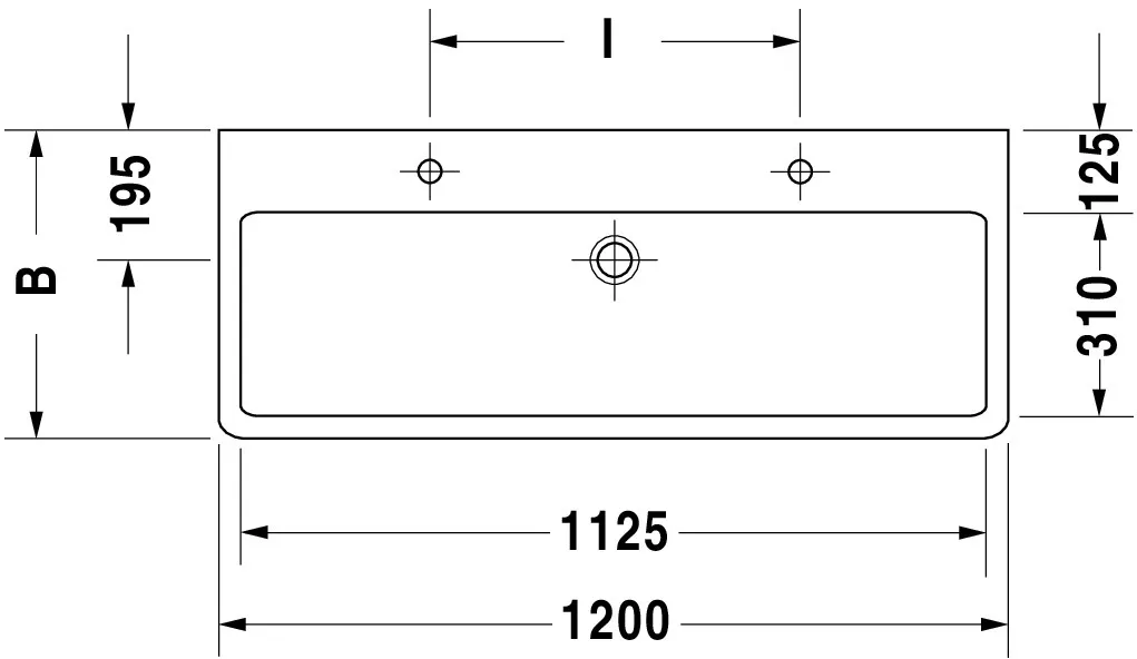Wandwaschtisch „Vero“, mit Überlauf, Hahnlochposition mittig Wandwaschtisch „Vero“, mit Überlauf, Hahnlochposition mittig