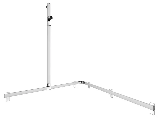 KEUCO AXESS Duschhandlauf mit Brausestange links 1140/1140/1300 mm silber-eloxiert
