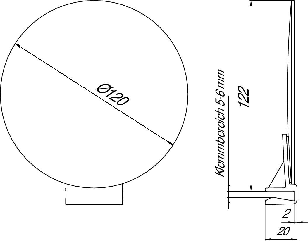 Kosmetikspiegel pure aufsteckbar, 3-fach, lichtgrau