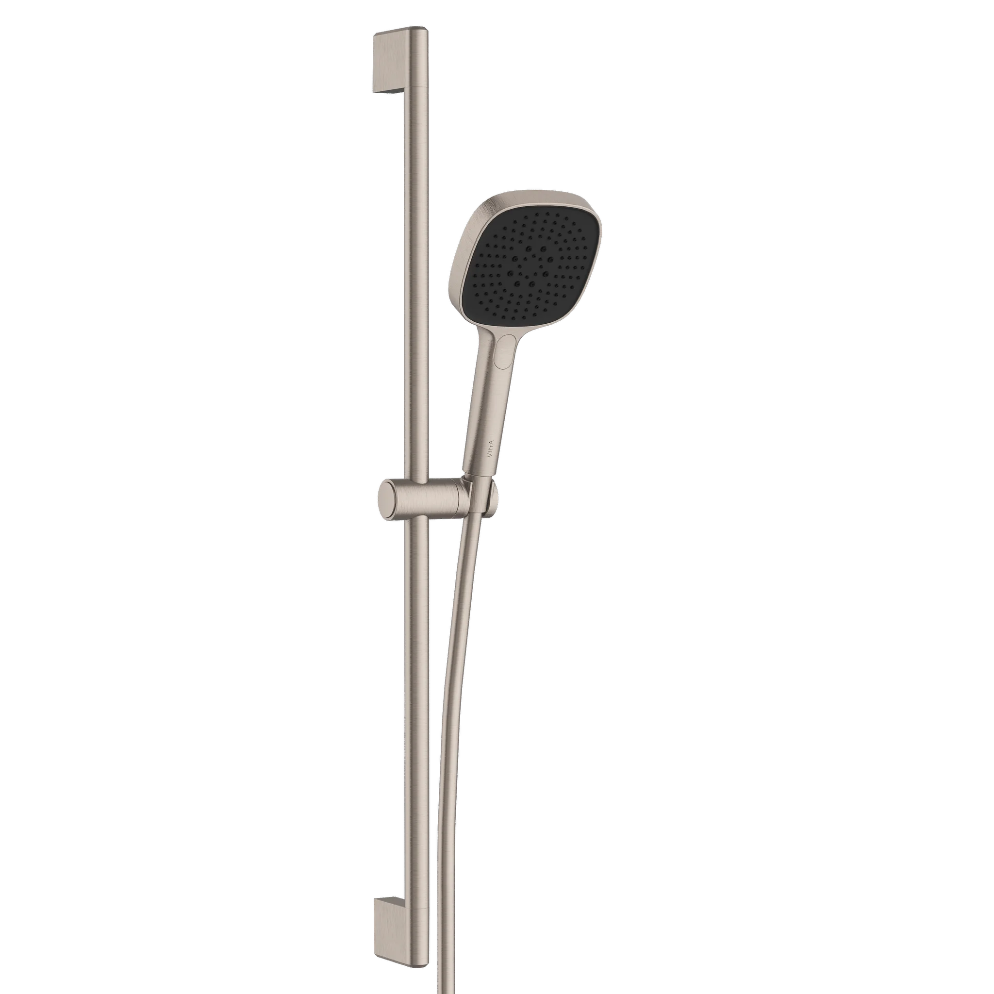 VitrA Core Square Handbrause-Set, Nickel gebürstet, 120 x 120 mm Brausekopf, 3 Strahlarten, G 1/2" Wandanschluss VitrA Core Square Handbrause-Set, Nickel gebürstet, 120 x 120 mm Brausekopf, 3 Strahlarten, G 1/2" Wandanschluss