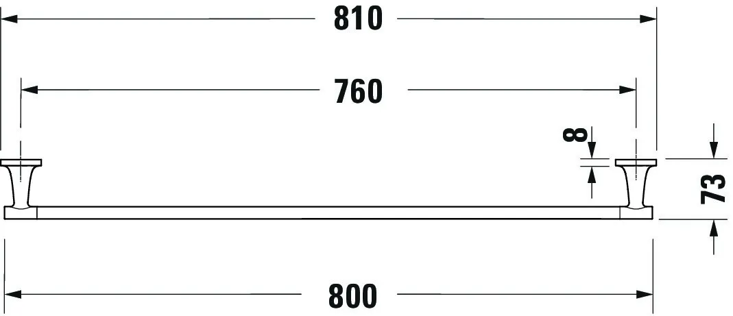 Duravit Badetuchhalter „Starck T“, Befestigung sichtbar, 1-armig 81 cm Duravit Badetuchhalter „Starck T“, Befestigung sichtbar, 1-armig 81 cm
