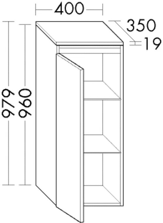 burgbad Hochschrank „Accura“ 440 × 979 × 1059 mm in Weiß Solid Matt burgbad Hochschrank „Accura“ 440 × 979 × 1059 mm in Weiß Solid Matt