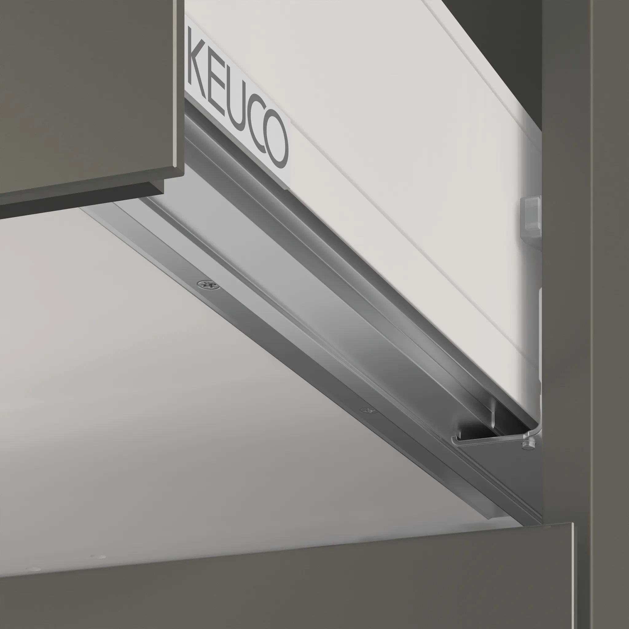 KEUCO Waschtischunterschrank mit Auszügen „X-Line“ Inox (Glas, satiniert), Inox (Lack, seidenmatt), ohne Beleuchtung 650 × 605 × 490 mm