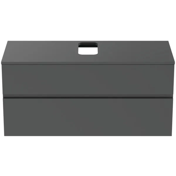 Ideal Standard Waschtischunterschrank Finesse Auschnitt mitte 1202x505x558mm 2 Auszüge Anthrazit matt