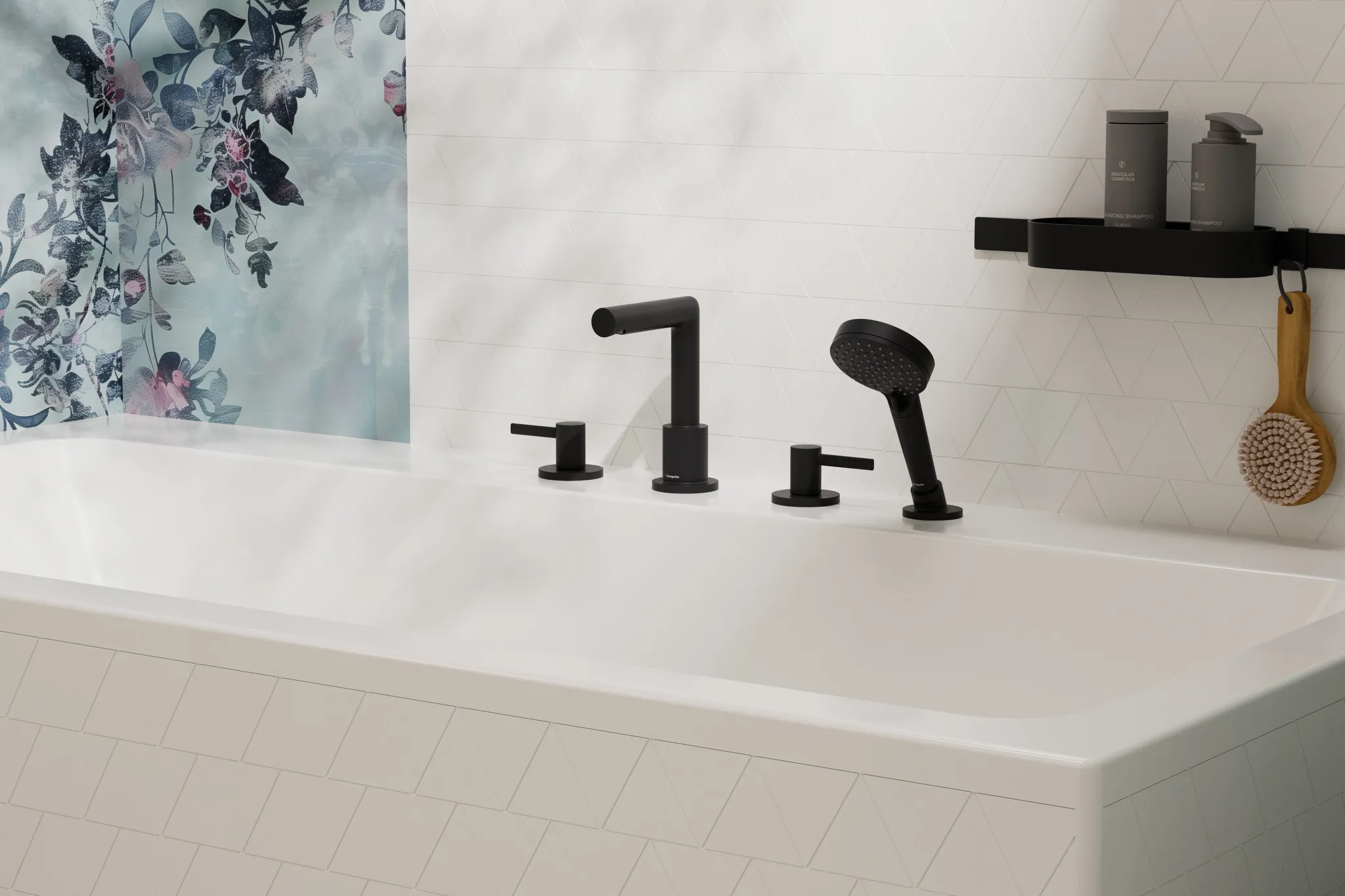 Hansgrohe WallStoris Duschset, Mattschwarz