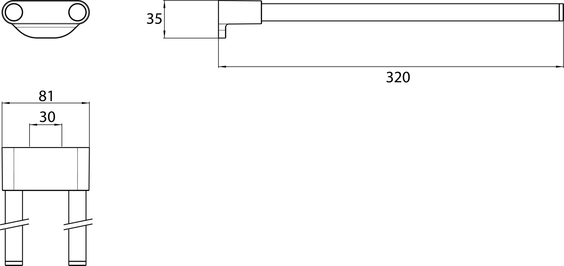 flow Handtuchhalter starr 2-armig, 320 mm, chrom flow Handtuchhalter starr 2-armig, 320 mm, chrom