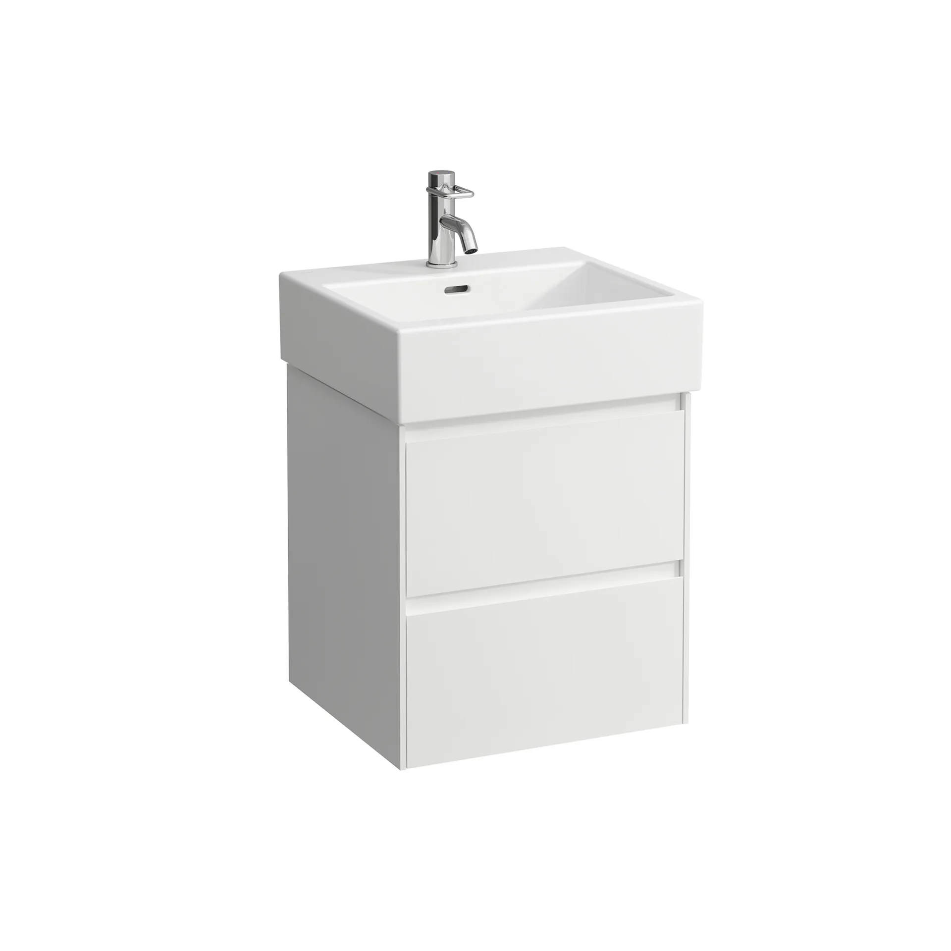 Waschtischunterbau LANI 442x482x515 mit 2 Schubladen integrierter Griffleiste Vollauszug und Soft-Close für Waschtisch LUA H810081 weiß matt Waschtischunterbau LANI 442x482x515 mit 2 Schubladen integrierter Griffleiste Vollauszug und Soft-Close für Waschtisch LUA H810081 weiß matt