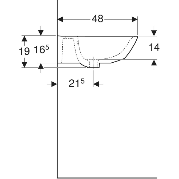 Wandwaschtisch „Renova“, mit Überlauf, Hahnlochposition mittig 60 × 48 cm in weiß alpin Wandwaschtisch „Renova“, mit Überlauf, Hahnlochposition mittig 60 × 48 cm in weiß alpin