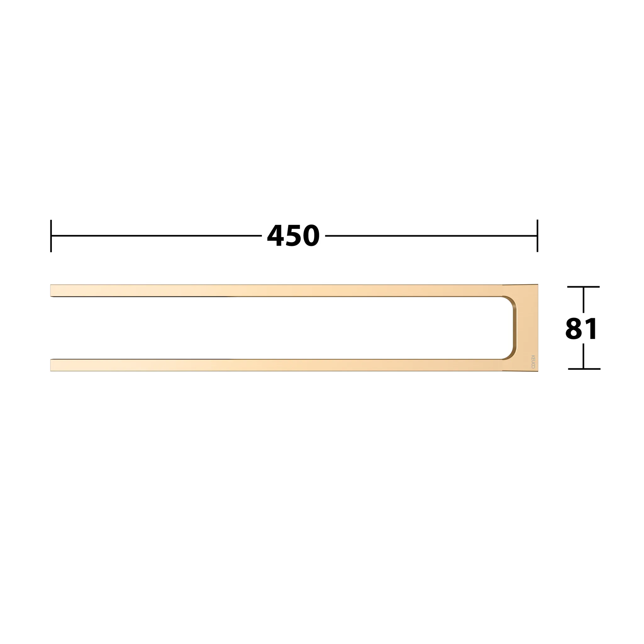 KEUCO EDITION 11 Handtuchhalter 2-armig 450 mm Messing gebürstet KEUCO EDITION 11 Handtuchhalter 2-armig 450 mm Messing gebürstet