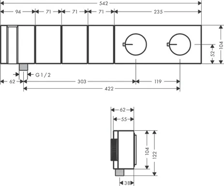 Thermostatmodul Unterputz Select Axor Edge F-Set 3 Verbr.Diamantschliff chrom Thermostatmodul Unterputz Select Axor Edge F-Set 3 Verbr.Diamantschliff chrom