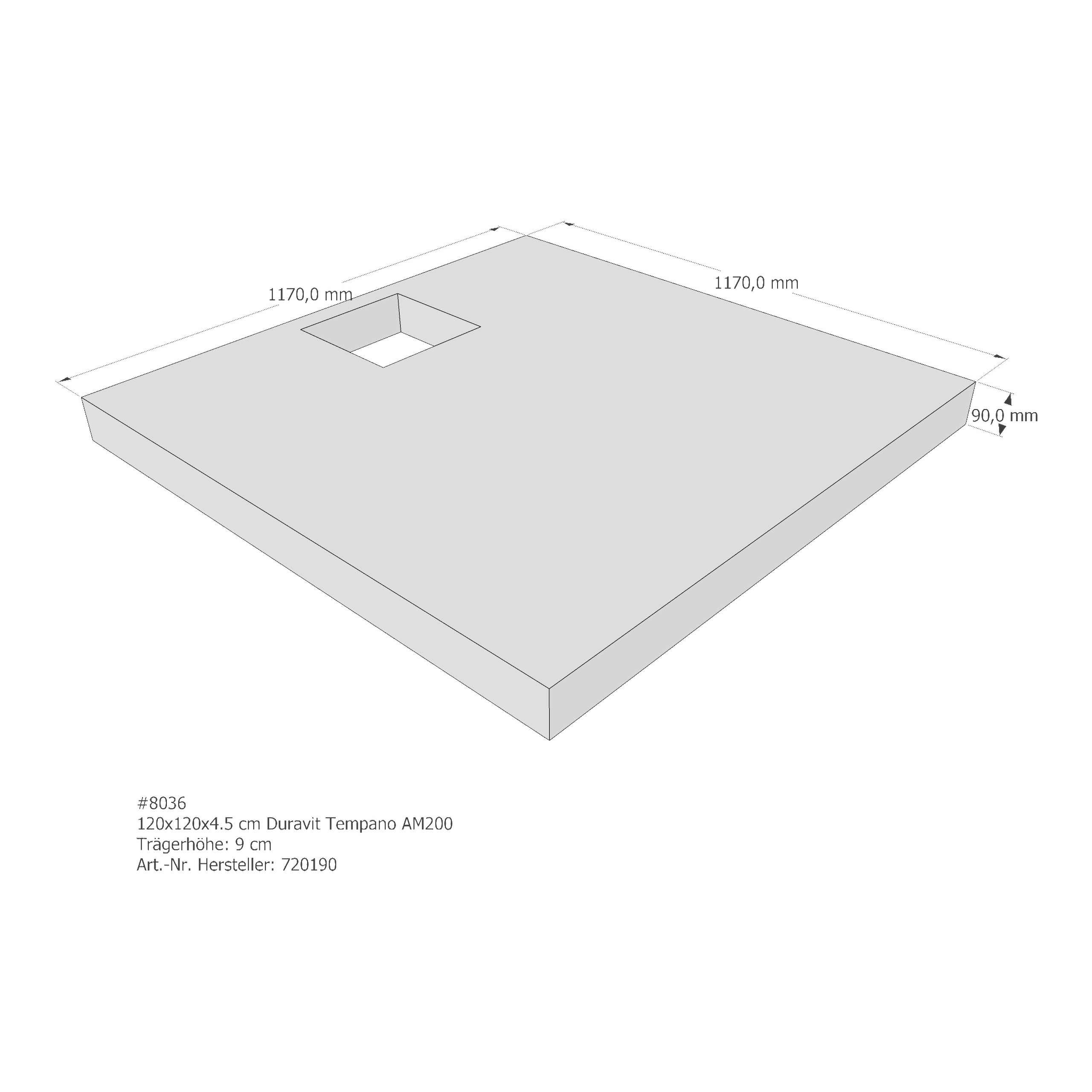 Duschwannenträger für Duravit Tempano 120 × 120 × 4,5 cm Breite: 120 cm / Länge: 120 cm Duschwannenträger für Duravit Tempano 120 × 120 × 4,5 cm Breite: 120 cm / Länge: 120 cm