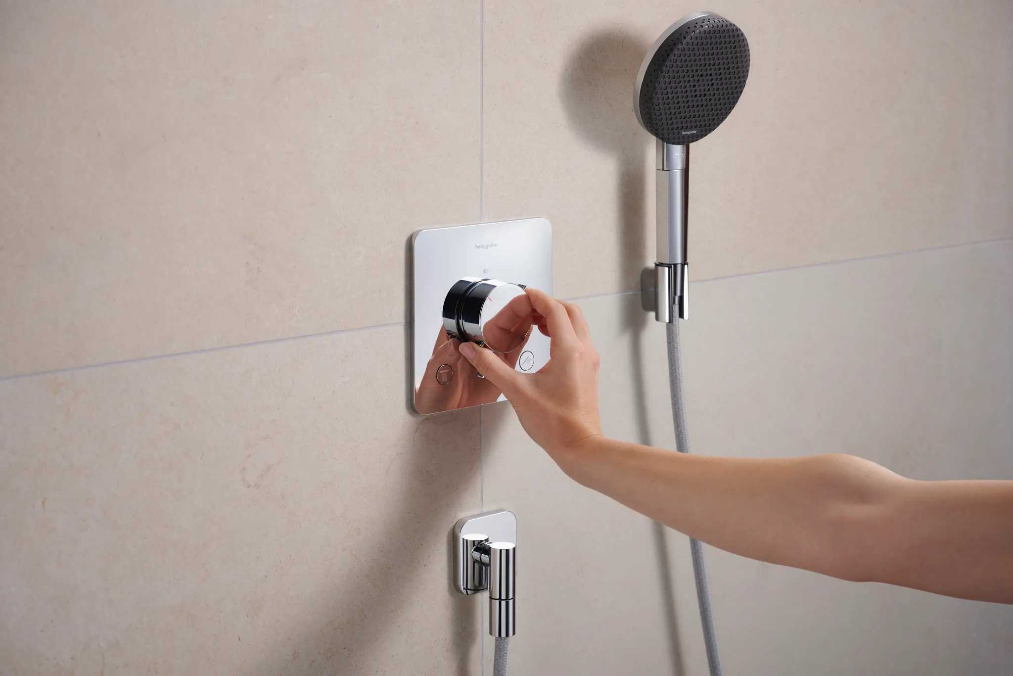 Hansgrohe Unterputz-Armatur „Ecostat Comfort Q“ Ausladung 0 mm in Chrom