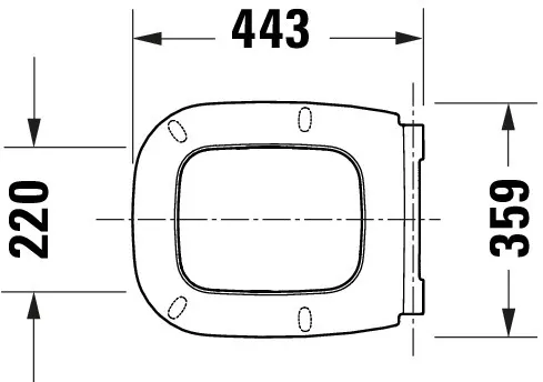 Duravit Univ. WC-Sitz Eckig Tief 443mm Ülap., Weiß