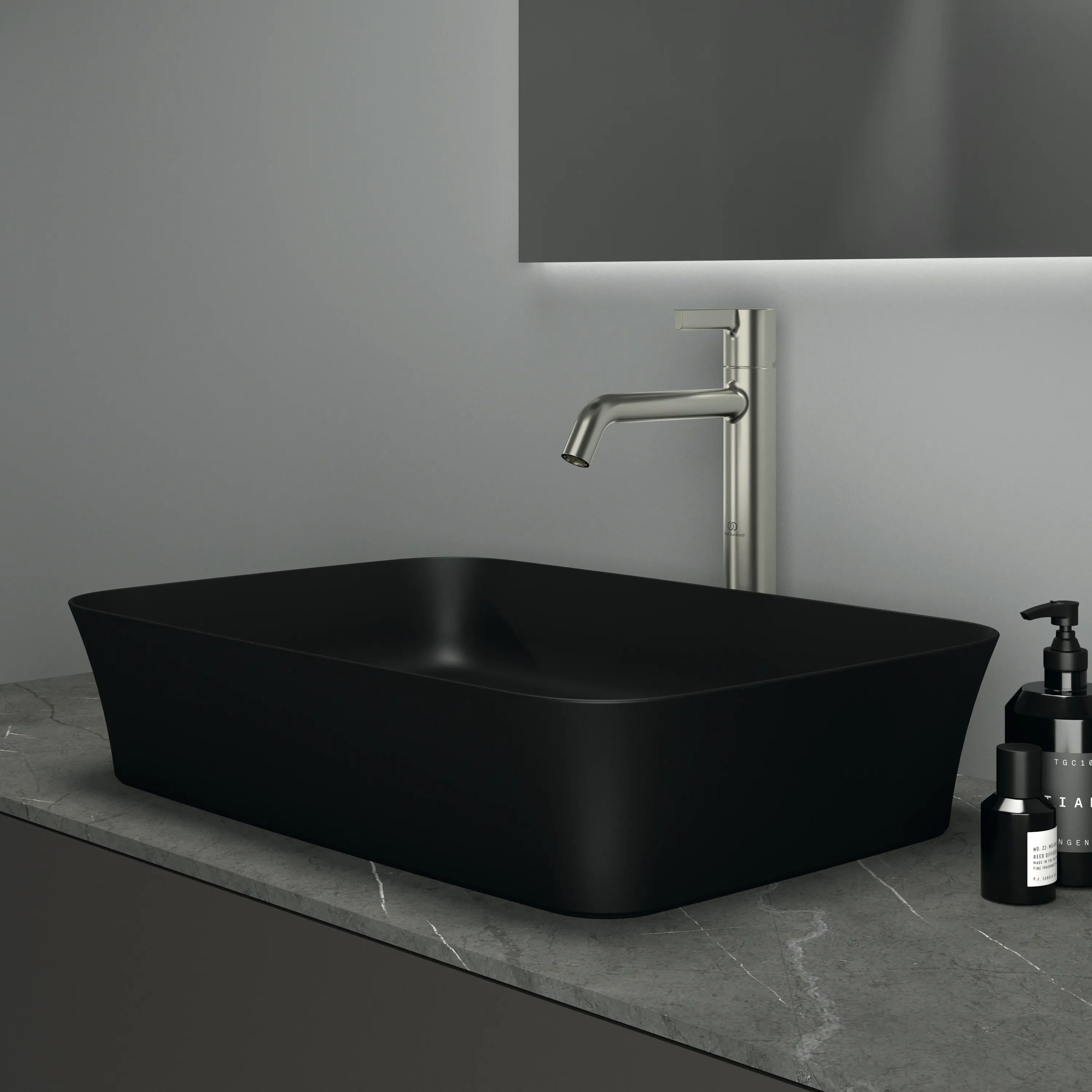 Waschbecken „Ipalyss“ 55 × 38 × 12,5 cm in Schwarz Matt