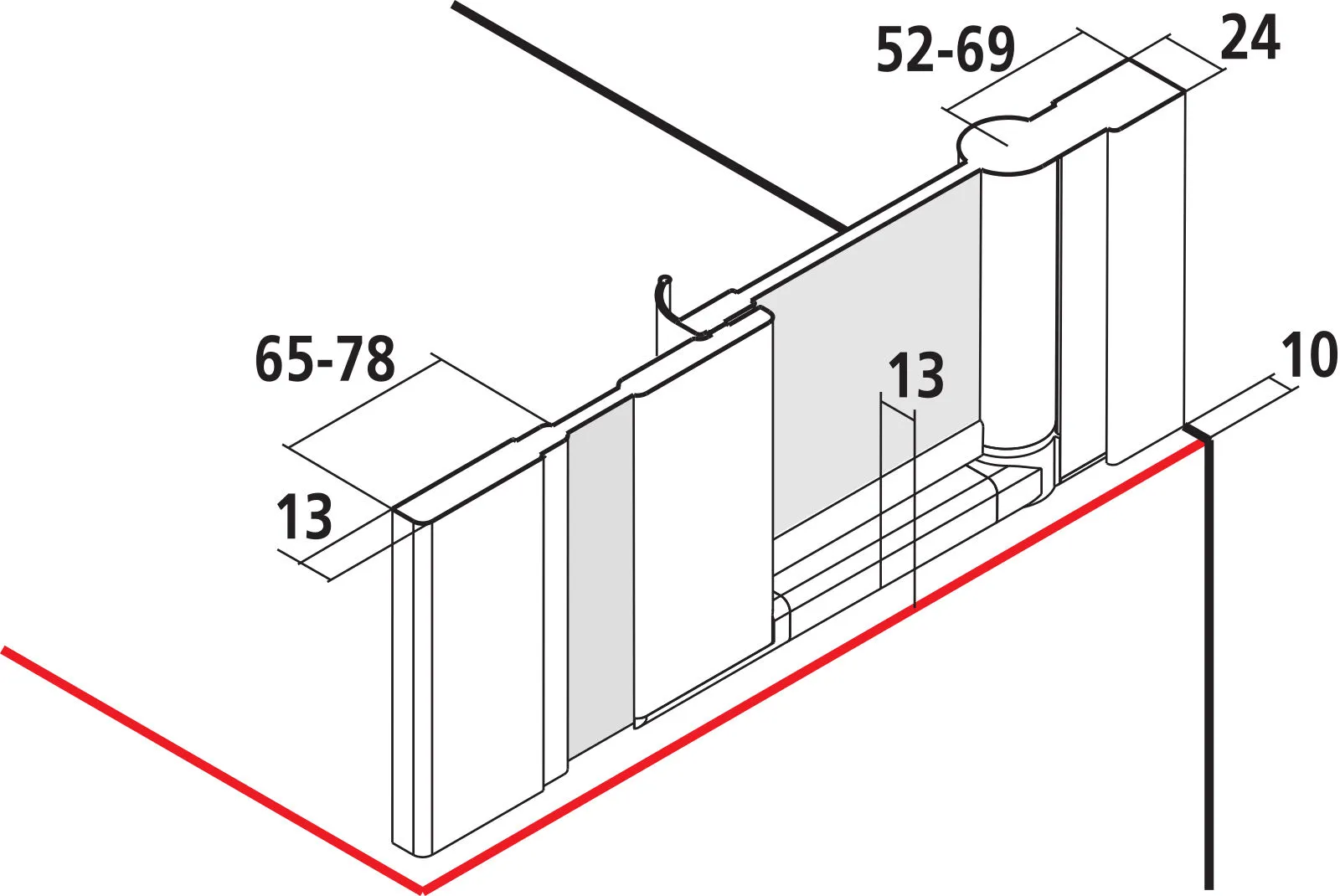 Kermi Duschdesign IBIZA 2000 Seitenwand geteilt beweglich, H 1750 mm, SW 680-710 mm, Silber Mattglanz Kermi Duschdesign IBIZA 2000 Seitenwand geteilt beweglich, H 1750 mm, SW 680-710 mm, Silber Mattglanz