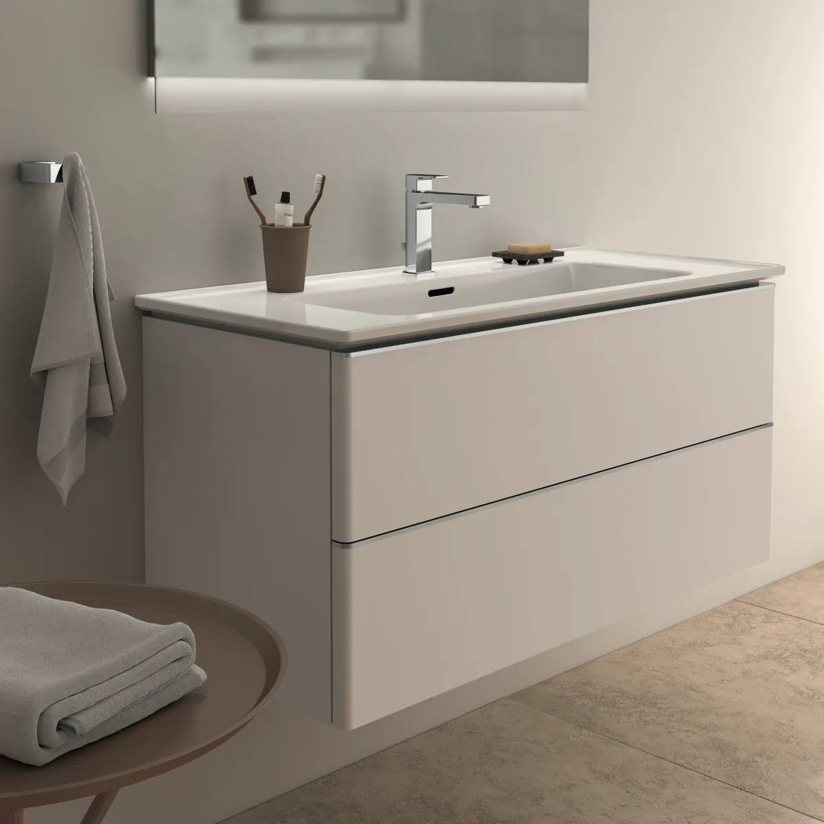 Waschbecken „StradaII“ 104 × 46 × 18 cm, Hahnlochposition mittig Waschbecken „StradaII“ 104 × 46 × 18 cm, Hahnlochposition mittig