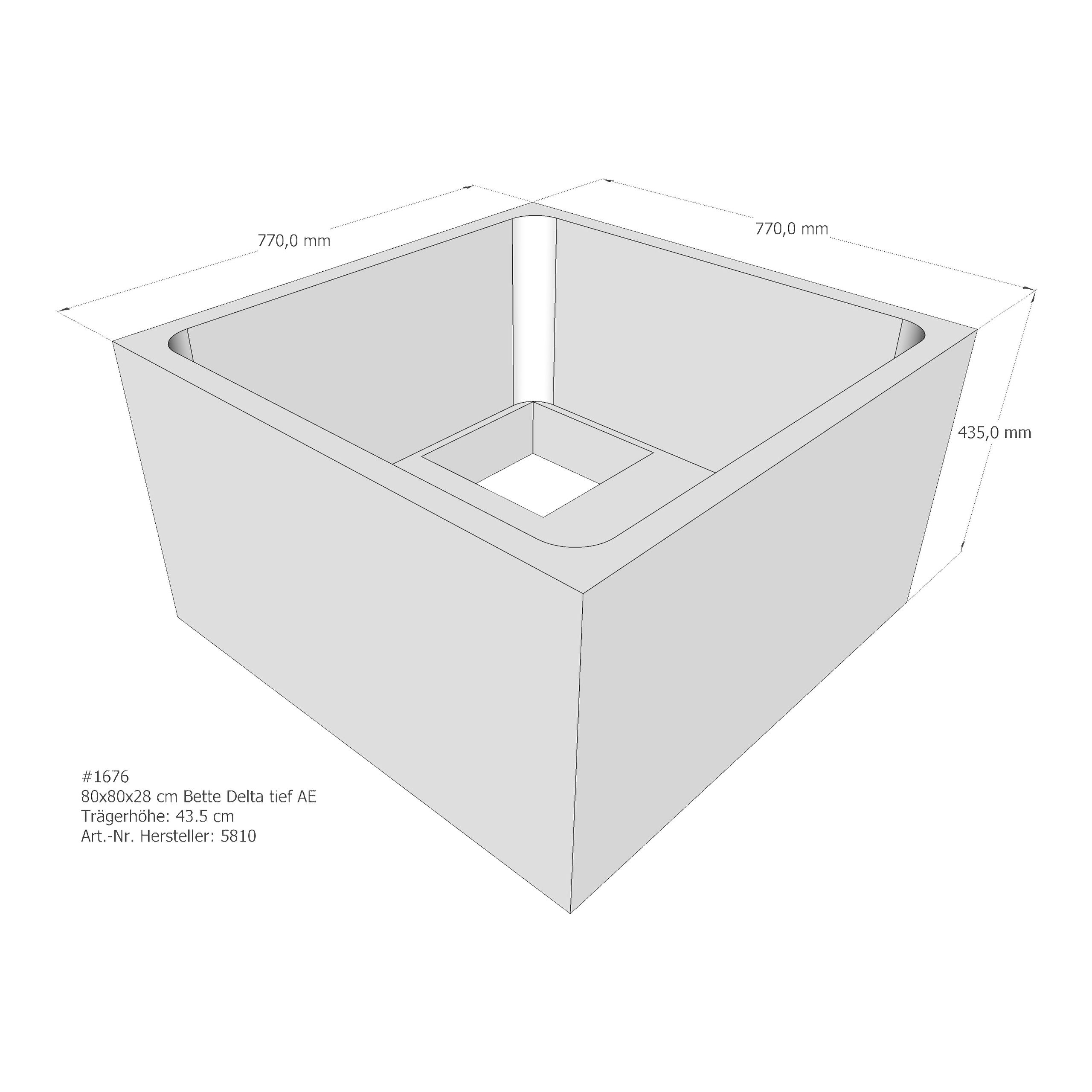 Duschwannenträger für Bette Delta (tief) 80 × 80 × 28 cm Breite: 80 cm / Länge: 80 cm Duschwannenträger für Bette Delta (tief) 80 × 80 × 28 cm Breite: 80 cm / Länge: 80 cm