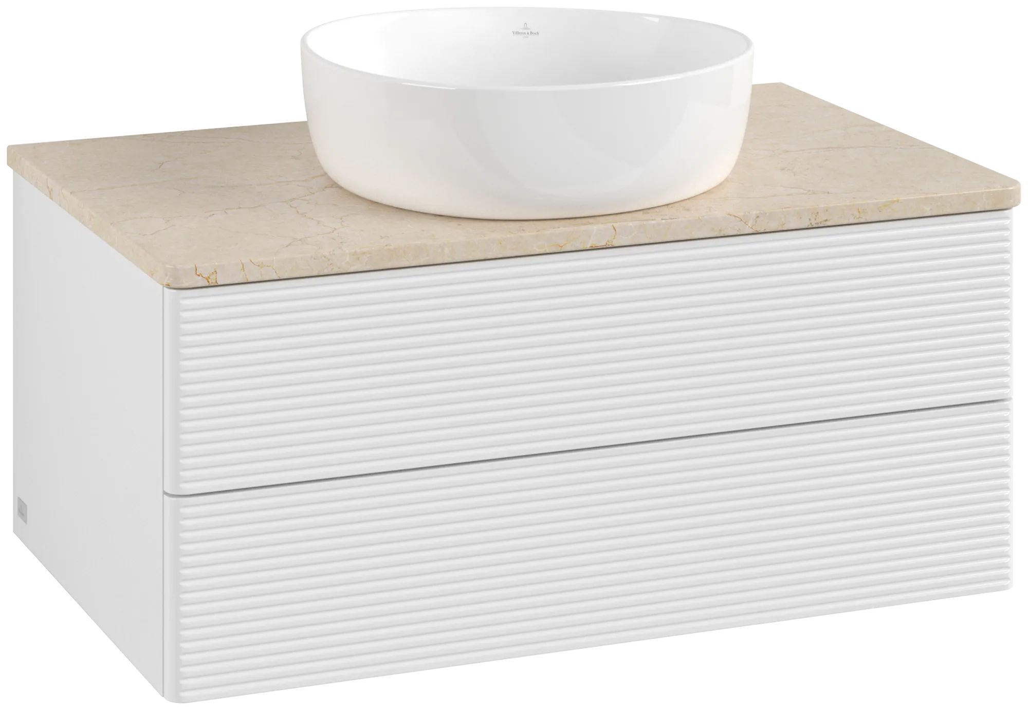 Villeroy & Boch Antao Waschbeckenunterschrank L19_1 800x360x500mm Glossy White Lacquer / Botticino