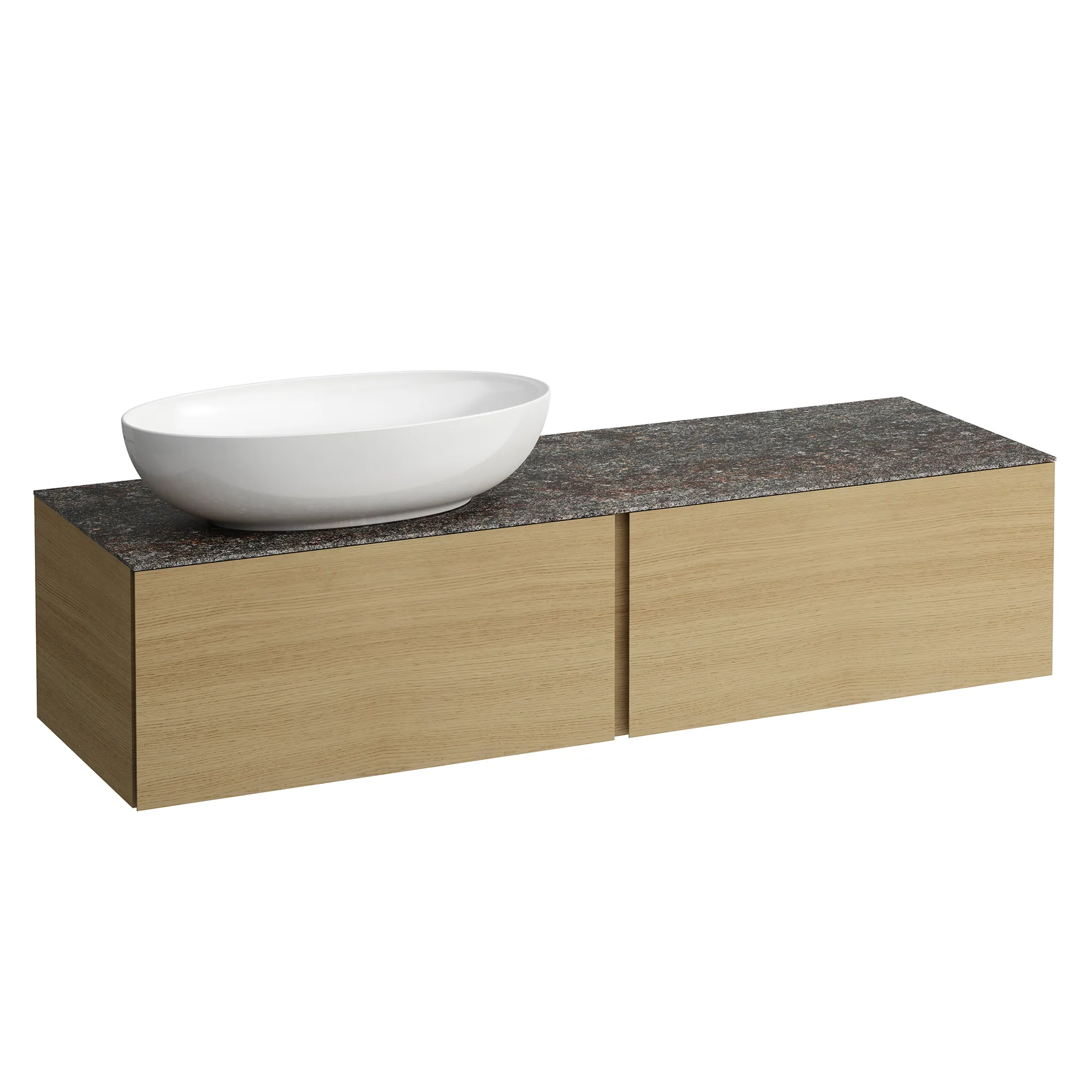 Laufen Schubladenelement „Ilbagnoalessi“ 1600 × 370 × 500 mm Eiche hell, ohne Hahnlochbohrung, links Laufen Schubladenelement „Ilbagnoalessi“ 1600 × 370 × 500 mm Eiche hell, ohne Hahnlochbohrung, links