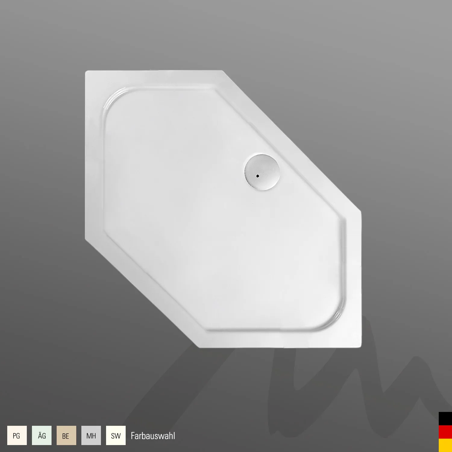 Mauersberger Acryl-Duschwanne cissus 100 SF 1000x1000(500)x65, Farbgruppe 2