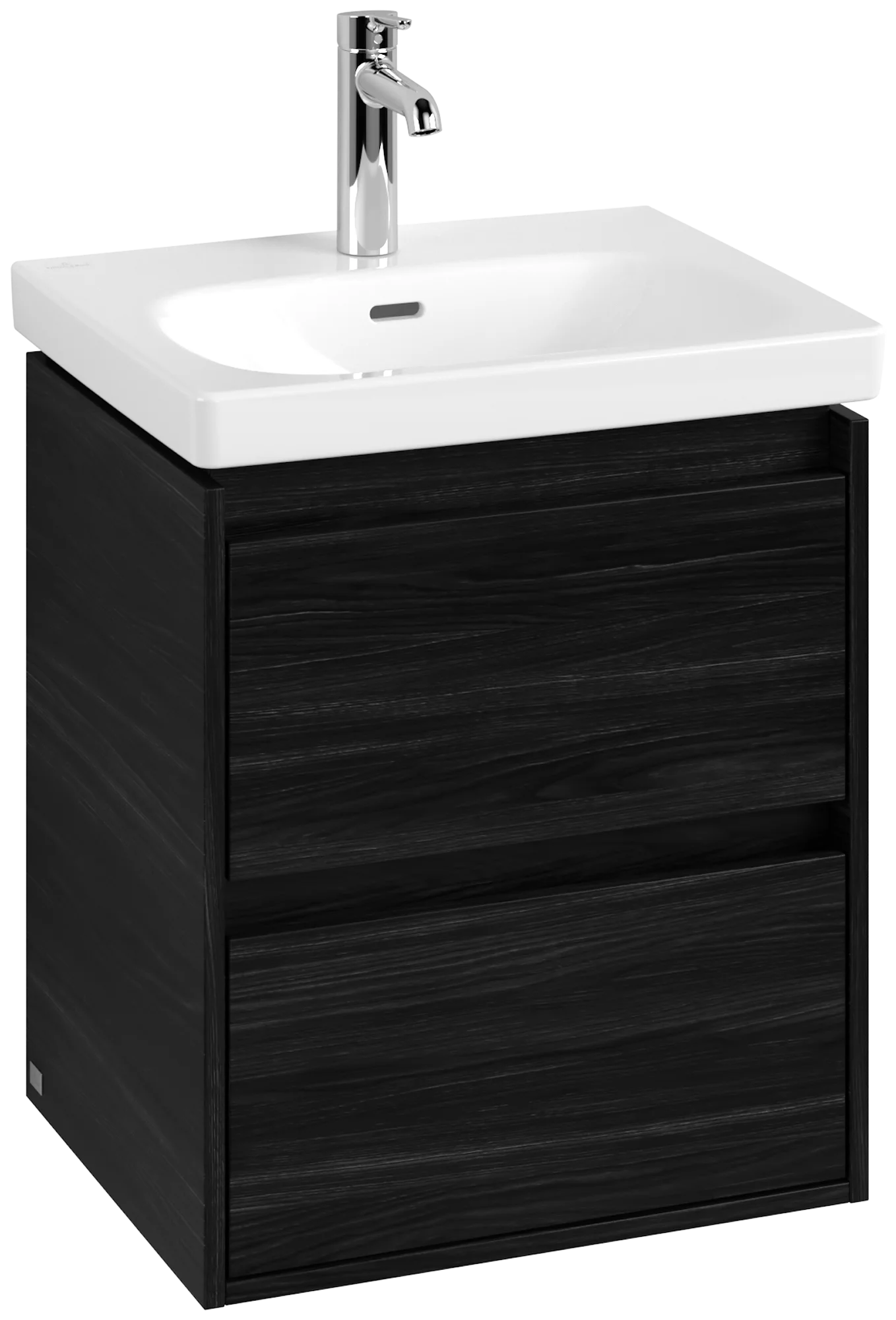 Villeroy & Boch Waschbeckenunterschrank Skyla, eckig, Black Oak, 522 x 424 mm, Höhe 596 mm, mit SoftClosing, 1 Auszug, 2 Auszüge, mittige Wanneneinbauposition Villeroy & Boch Waschbeckenunterschrank Skyla, eckig, Black Oak, 522 x 424 mm, Höhe 596 mm, mit SoftClosing, 1 Auszug, 2 Auszüge, mittige Wanneneinbauposition