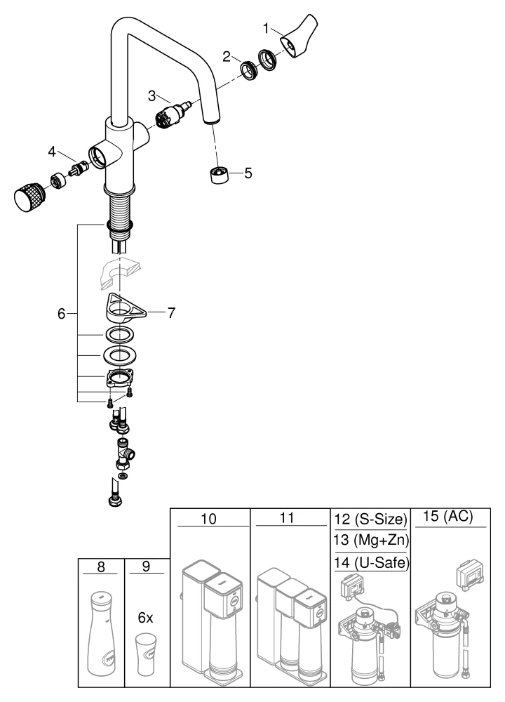 Grohe Blue Pure Eurosmart Einhand-Spültischbatterie, U-Auslauf, chrom Grohe Blue Pure Eurosmart Einhand-Spültischbatterie, U-Auslauf, chrom