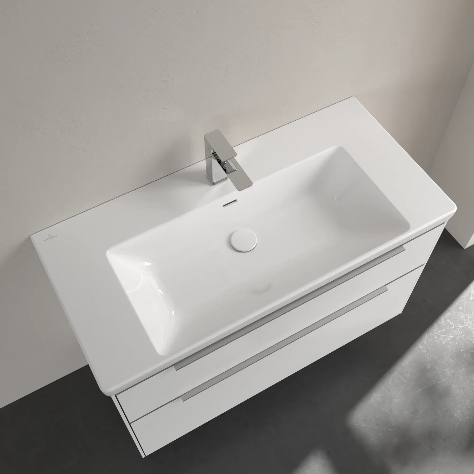 Villeroy & Boch Wandwaschtisch aus TitanCeram „Subway 3.0“ 1000 × 470 × 165 mm, ohne Hahnlochbohrung, Hahnlochposition mittig in Weiß Alpin Villeroy & Boch Wandwaschtisch aus TitanCeram „Subway 3.0“ 1000 × 470 × 165 mm, ohne Hahnlochbohrung, Hahnlochposition mittig in Weiß Alpin