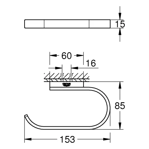 WC-Papierhalter Selection 41220, ohne Deckel, phantom black WC-Papierhalter Selection 41220, ohne Deckel, phantom black