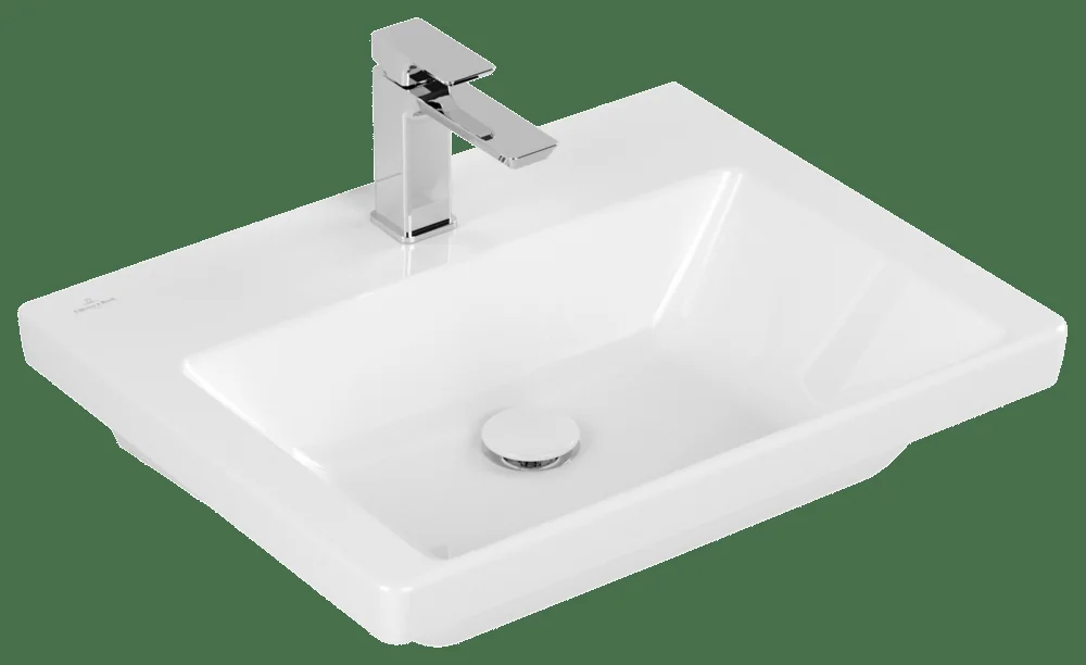 Villeroy & Boch Subway 3.0 Waschbecken, TitanCeram, 600x470mm, Rechteck, 1HL. ohne Überlauf, Weiß Alpin