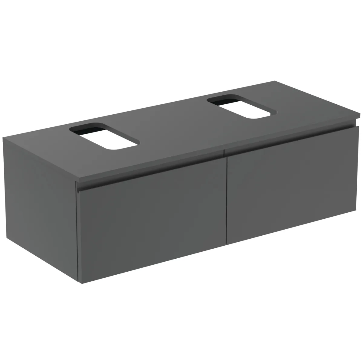 Ideal Standard Waschtischunterschrank Finesse, Anthrazit matt, 1202x505x378 mm, 2 Auszüge mit Softclose-Mechanismus