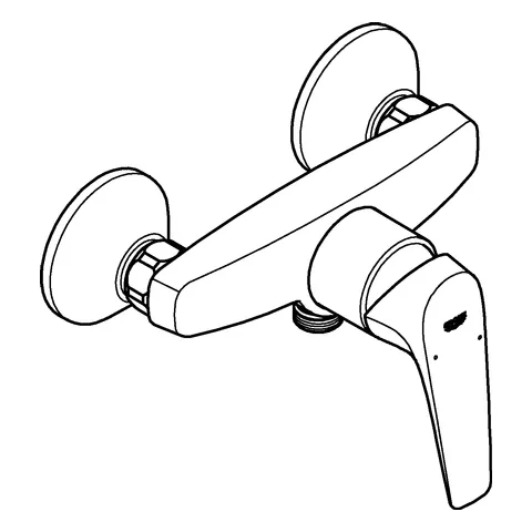 Einhand-Brausebatterie BauFlow 23755, Wandmontage, eigensicher, chrom Einhand-Brausebatterie BauFlow 23755, Wandmontage, eigensicher, chrom