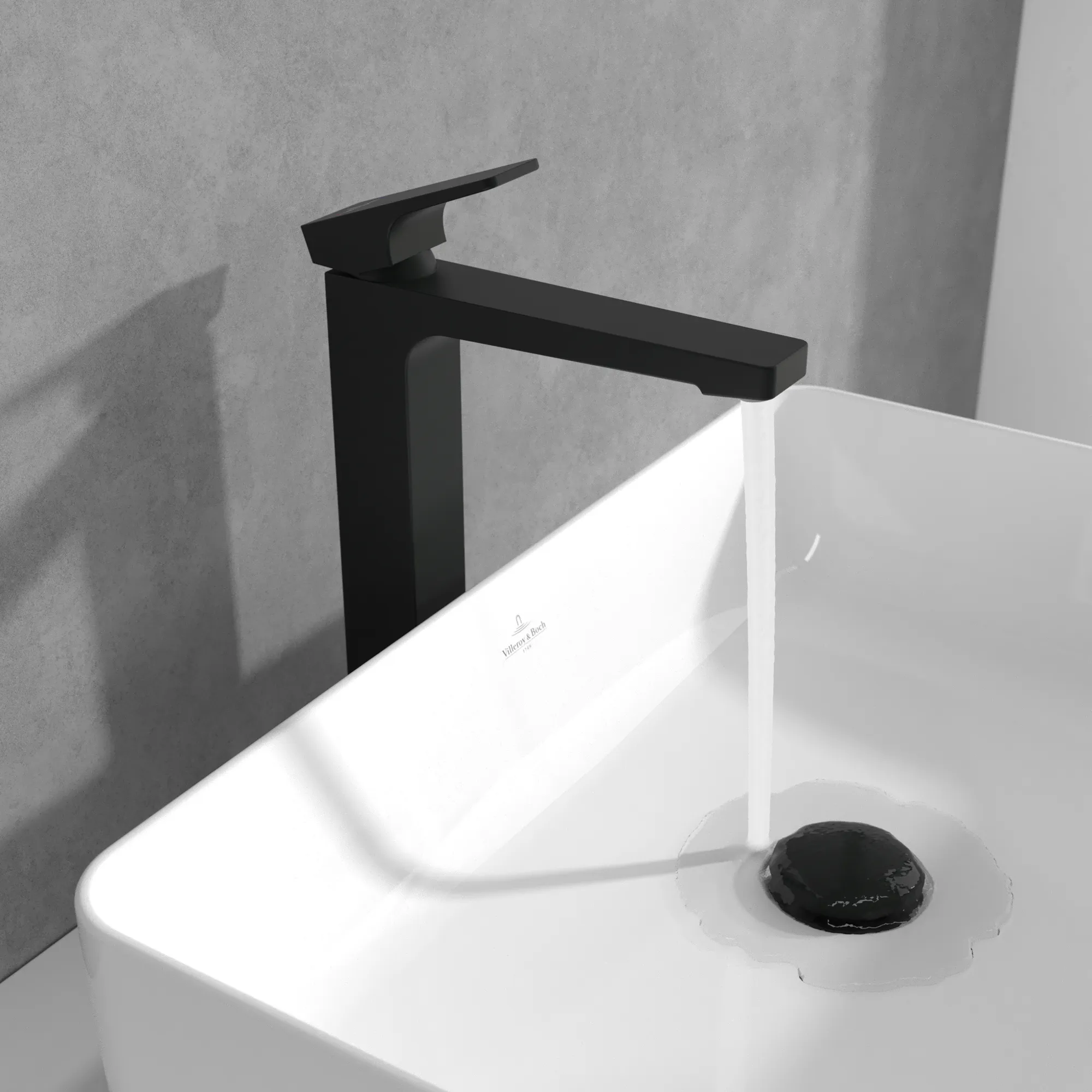 Einhand-Waschtischarmatur „Architectura Square“ 21,1 cm Ausladung 176 mm in Matt Black Einhand-Waschtischarmatur „Architectura Square“ 21,1 cm Ausladung 176 mm in Matt Black