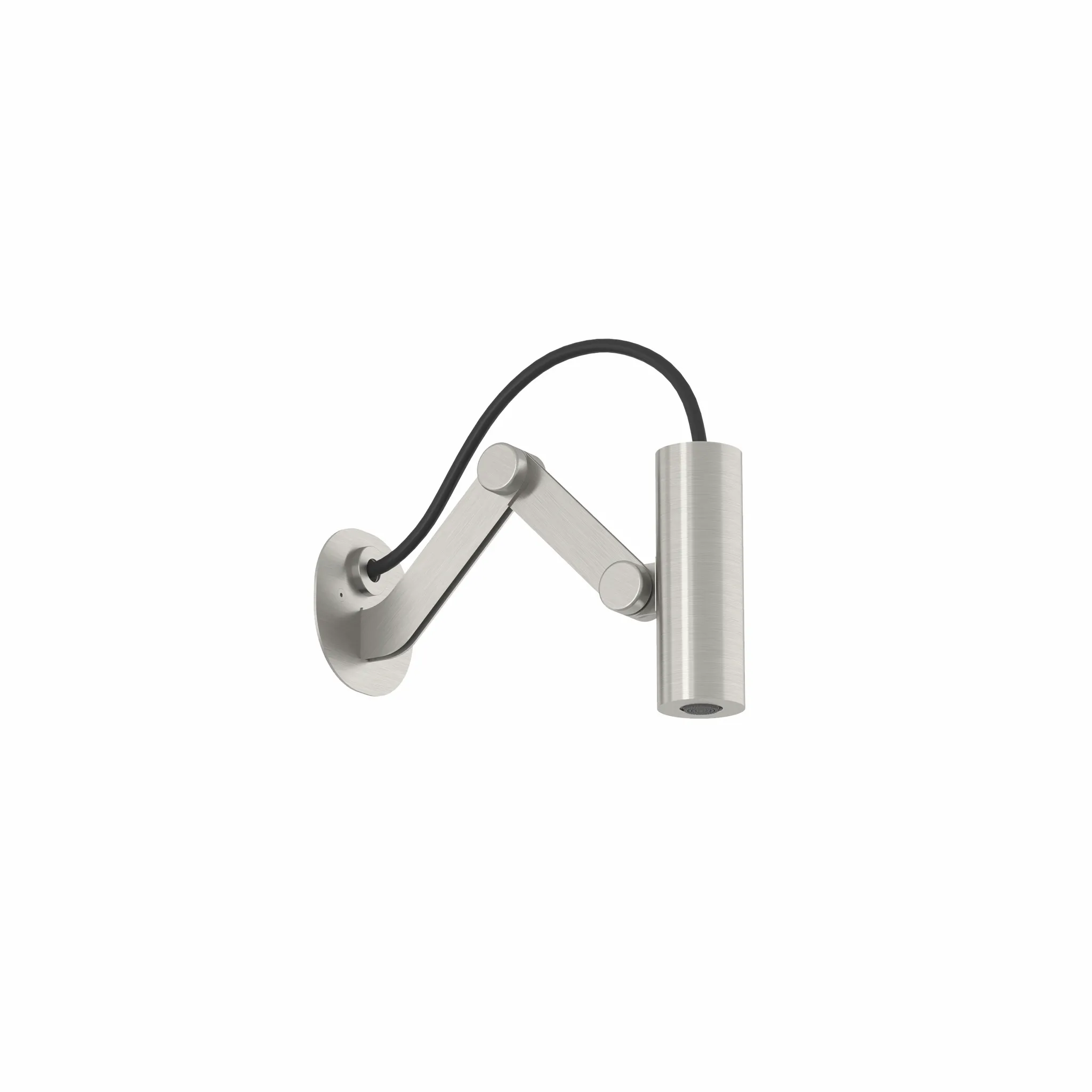 Kludi-ASANA Kopfbrause Regen Wandmontage St. Brushed Nickel DN 15, verstellbarer Brausearm, max. Ausladung 270 mm