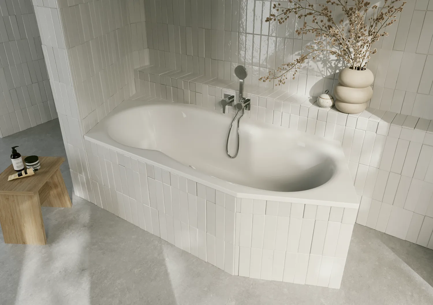 Bette BW Sonstige Badewanne Sechseck Metric Weiß Fußende rechts Überlauf vorne 2060 x 900 x 450 mm 30 mm Randhöhe 190 l Nutzinhalt 2-Sitzer