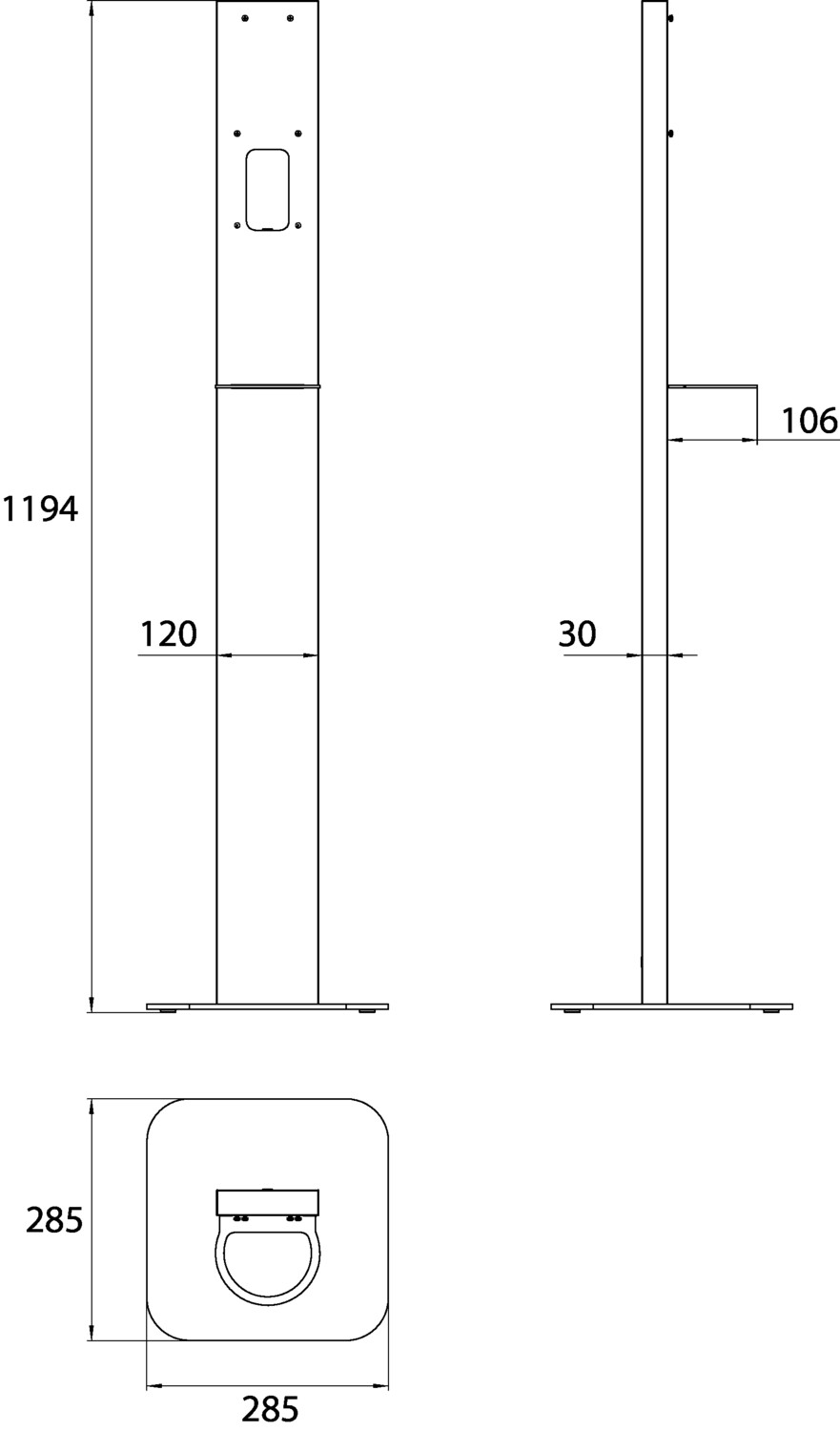 emco Standfuss für Desinfektionsspender „system 2“ in aluminium (silber, matt)