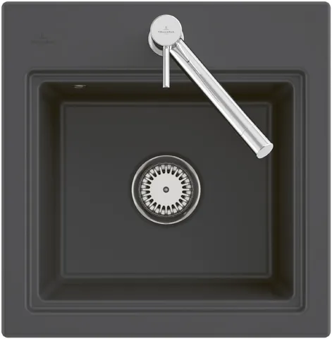 Villeroy & Boch flächenbündiges Küchenspülbecken „Subway Style“ 50 S flat 500 × 510 × 220 mm, für Becken rechts in Chromite Villeroy & Boch flächenbündiges Küchenspülbecken „Subway Style“ 50 S flat 500 × 510 × 220 mm, für Becken rechts in Chromite