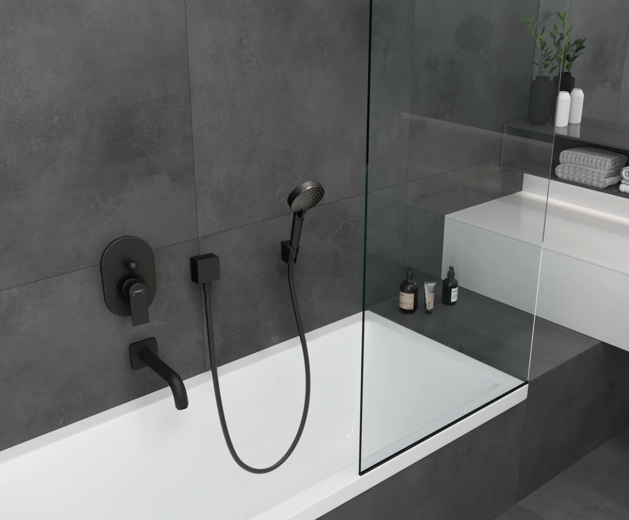 Hansgrohe Handbrause Vernis Blend EcoSmart mattschwarz, 100 mm Brausekopfgröße, Rain & IntenseRain Strahlarten, QuickClean, max. Durchfluss 7,5 l/min ab 4 l/min, Anschluss G 1/2 Hansgrohe Handbrause Vernis Blend EcoSmart mattschwarz, 100 mm Brausekopfgröße, Rain & IntenseRain Strahlarten, QuickClean, max. Durchfluss 7,5 l/min ab 4 l/min, Anschluss G 1/2