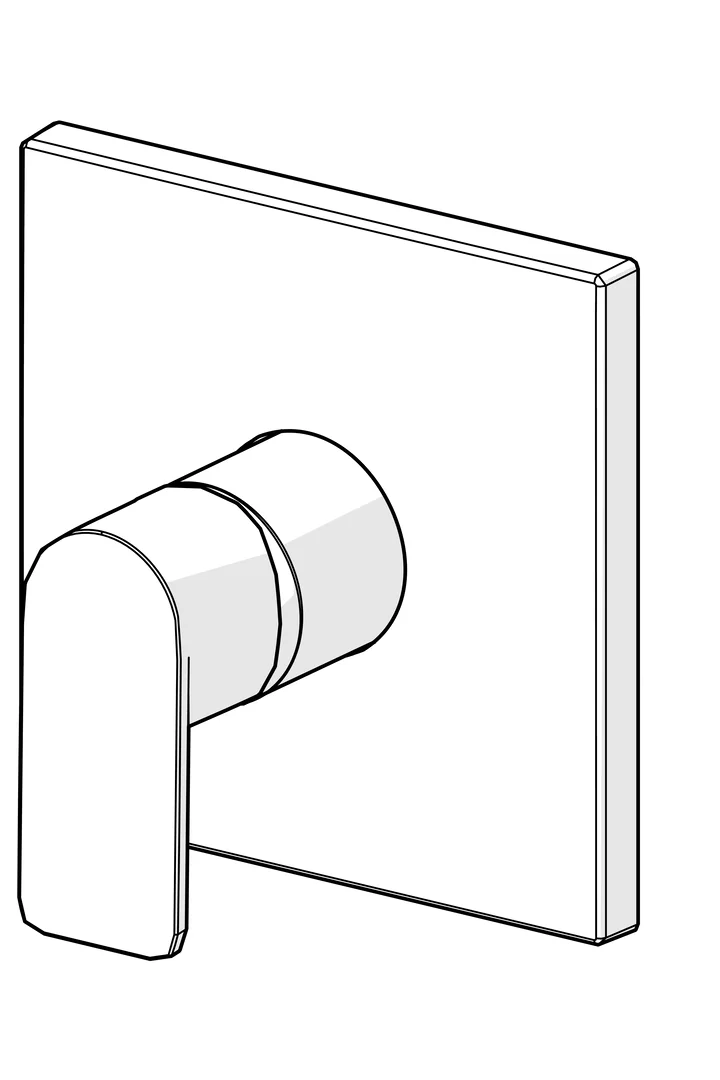 HansaSTELA Duscharmatur Einhebelmischer Fertigset für Brause-Batterie HansaSTELA 8785 Rosette eckig Chrom
