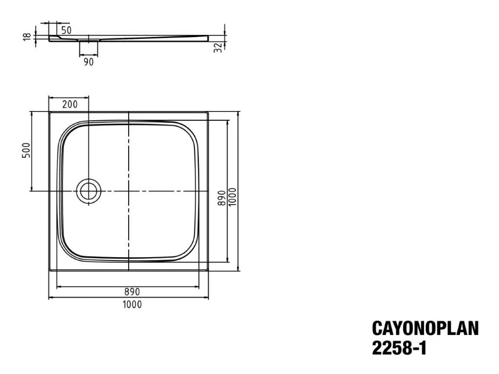 Kaldewei quadrat Duschwanne „Cayonoplan“ 1000 × 1000 mm ohne Oberflächenbeschichtung, ohne Oberflächenveredelung, in alpinweiß Kaldewei quadrat Duschwanne „Cayonoplan“ 1000 × 1000 mm ohne Oberflächenbeschichtung, ohne Oberflächenveredelung, in alpinweiß