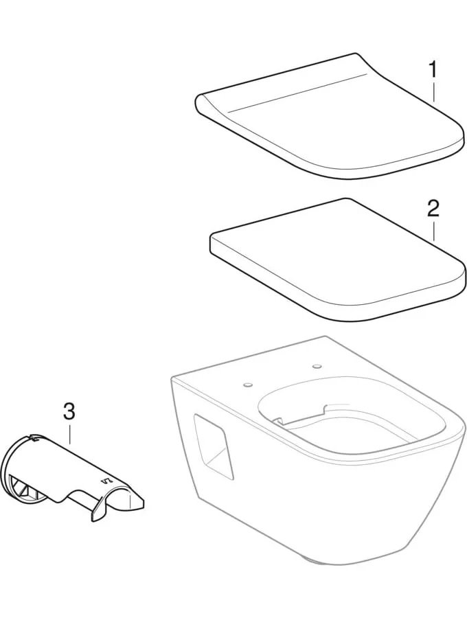 Wand-Tiefspül-WC „Renova Plan“ teilgeschlossene Form 35 × 33 × 54 cm ohne Spülrand