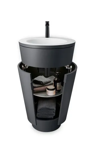Einhand-Waschtischarmatur „Tulum by Starck“ Ausladung 110 mm in Schwarz (matt)