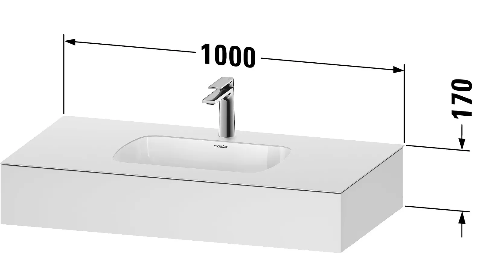 Einbauwaschtisch mit Konsole „Qatego“ 100 × 55 × 17 cm Einbauwaschtisch mit Konsole „Qatego“ 100 × 55 × 17 cm