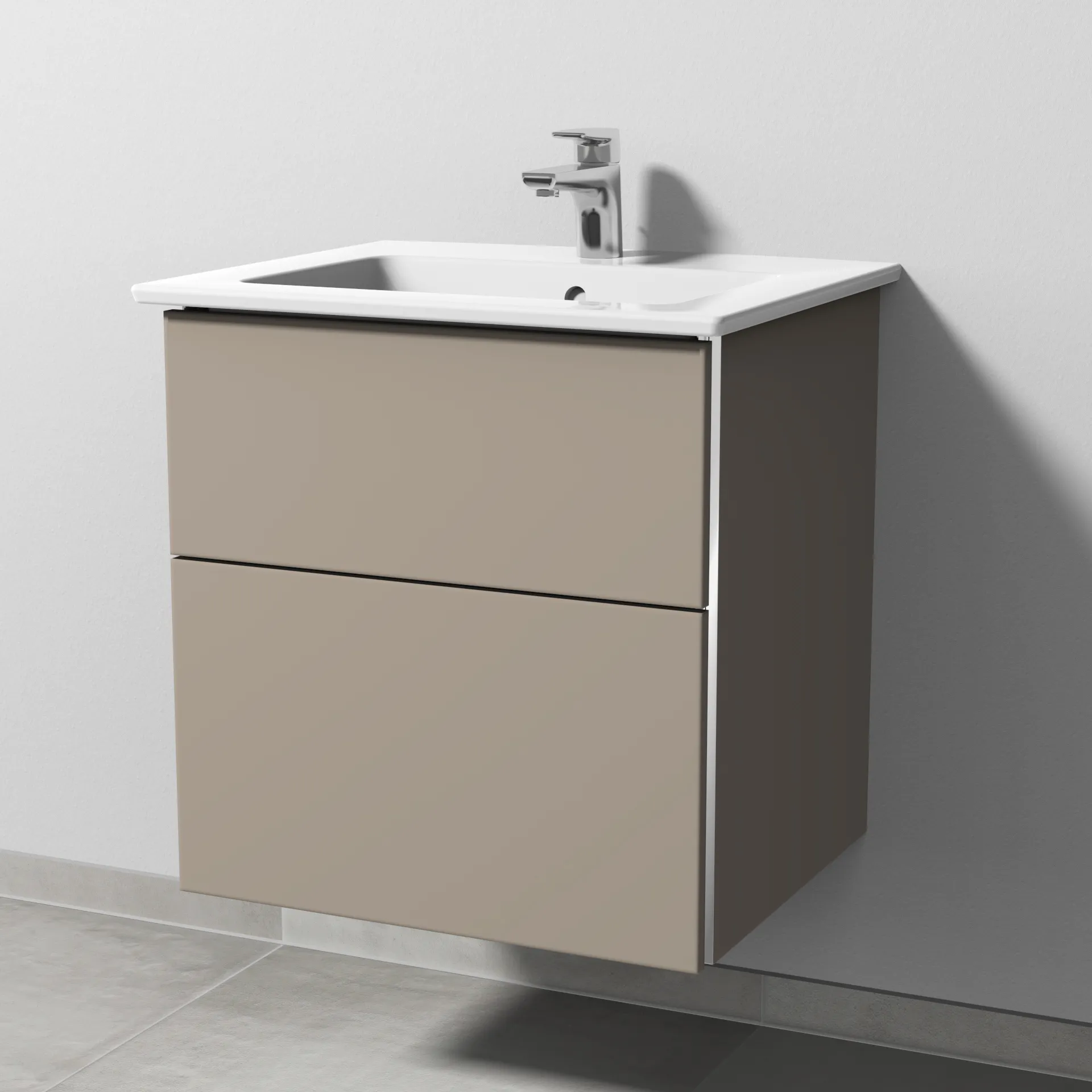 Waschtischunterbau mit Auszügen 3way (BS331) 591x555x478 Schwarz-Matt