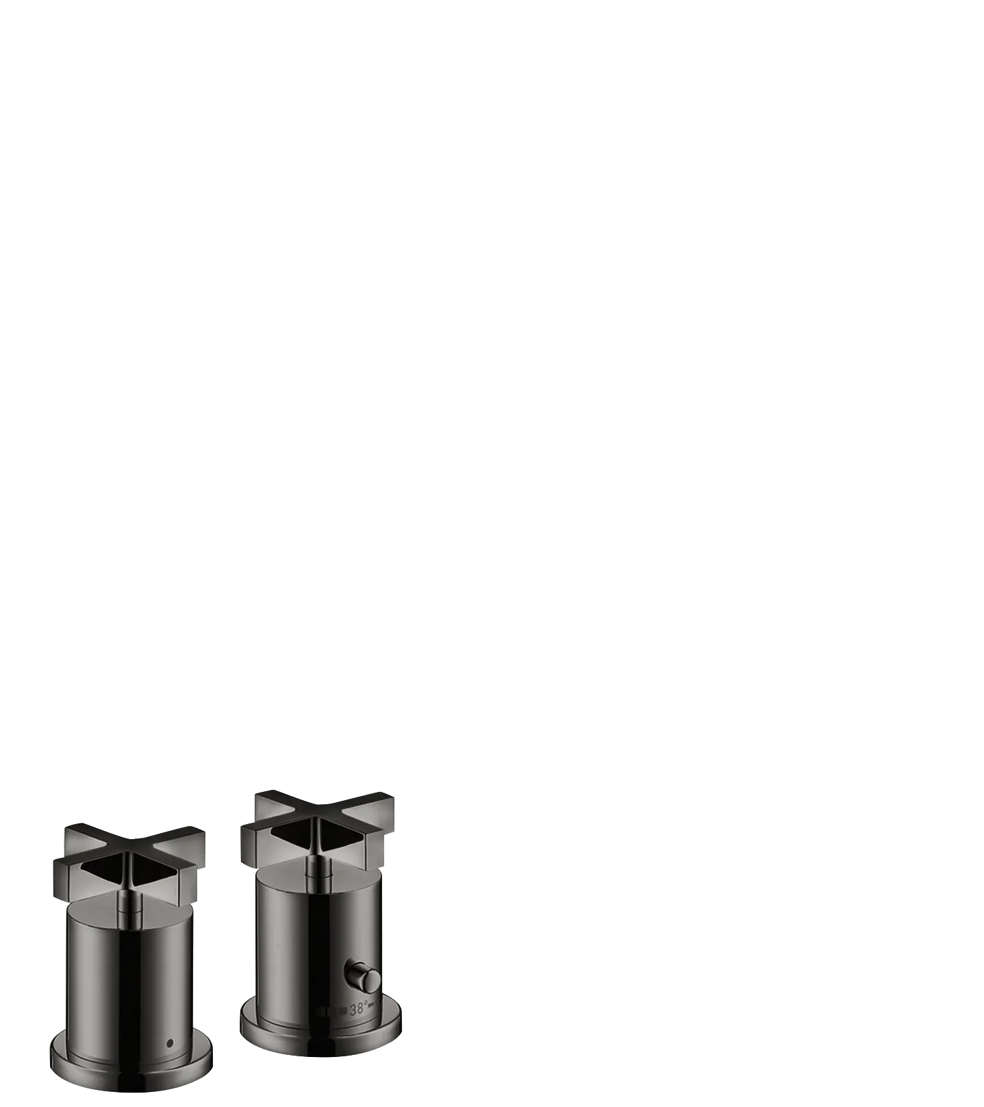 Hansgrohe AXOR Citterio 2-Loch-Wannenrandarmatur mit Thermostat, Polished Black Chrome, Wannenrandmontage, DN15, max. Durchfluss 31,8 l/min