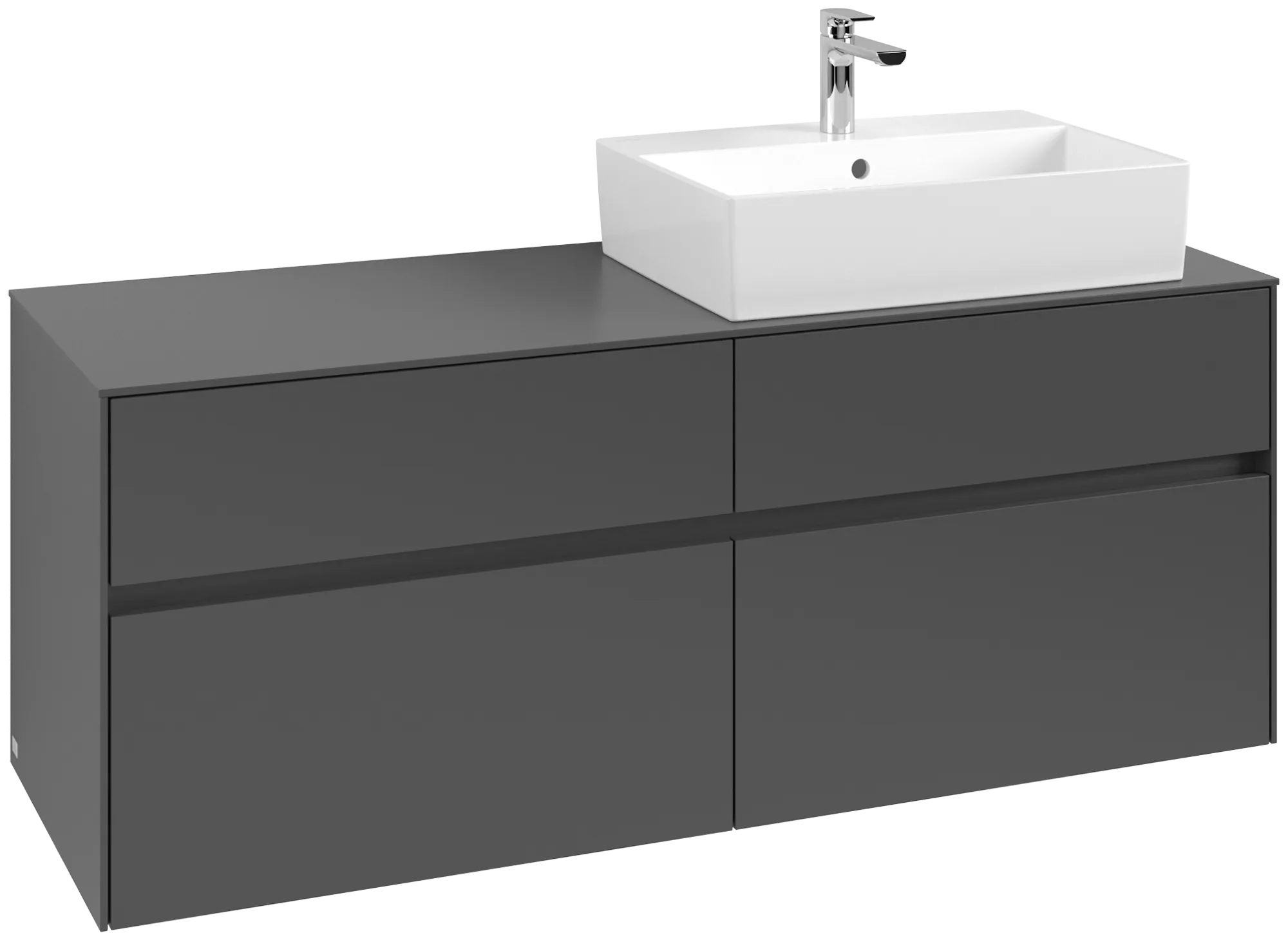 Villeroy & Boch Collaro Waschbeckenunterschrank C13300, 1400 x 548 x 500 mm, Graphite