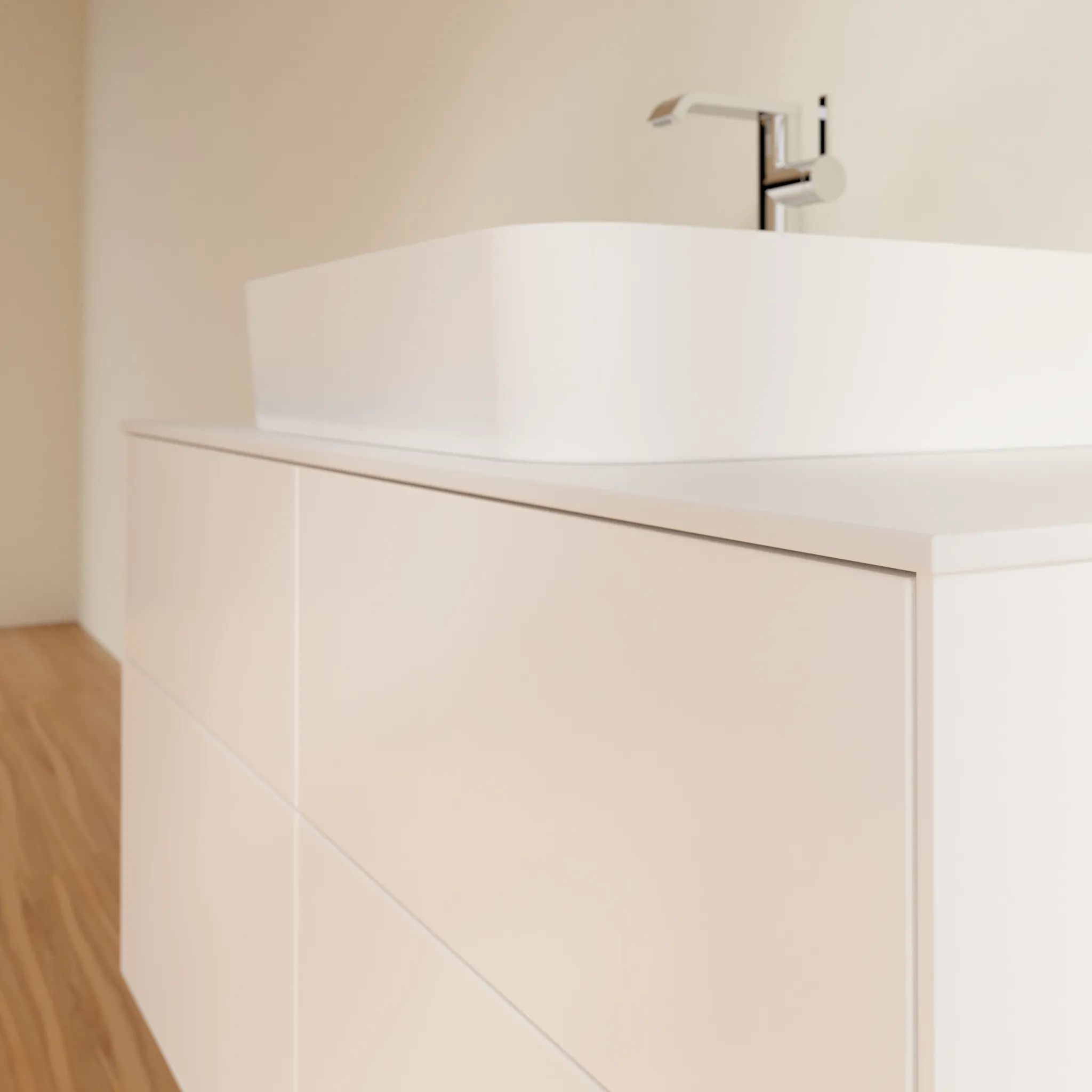 Villeroy & Boch Waschtischunterschrank „Finion“ für Schrankwaschtisch 1200 × 603 × 501 mm White Matt Lacquer, für Becken mittig Villeroy & Boch Waschtischunterschrank „Finion“ für Schrankwaschtisch 1200 × 603 × 501 mm White Matt Lacquer, für Becken mittig