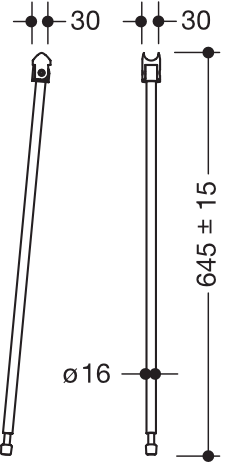 Bodenstütze des Systems 900, Edelstahl, PVD, zur Nachrüstung an Stützklappgriffen Duo 900.50..., MontageH: 760 mm (zur Erfüllung der Höhenanforderungen nach DIN 18040), in Farbe CK (messing glänzend)