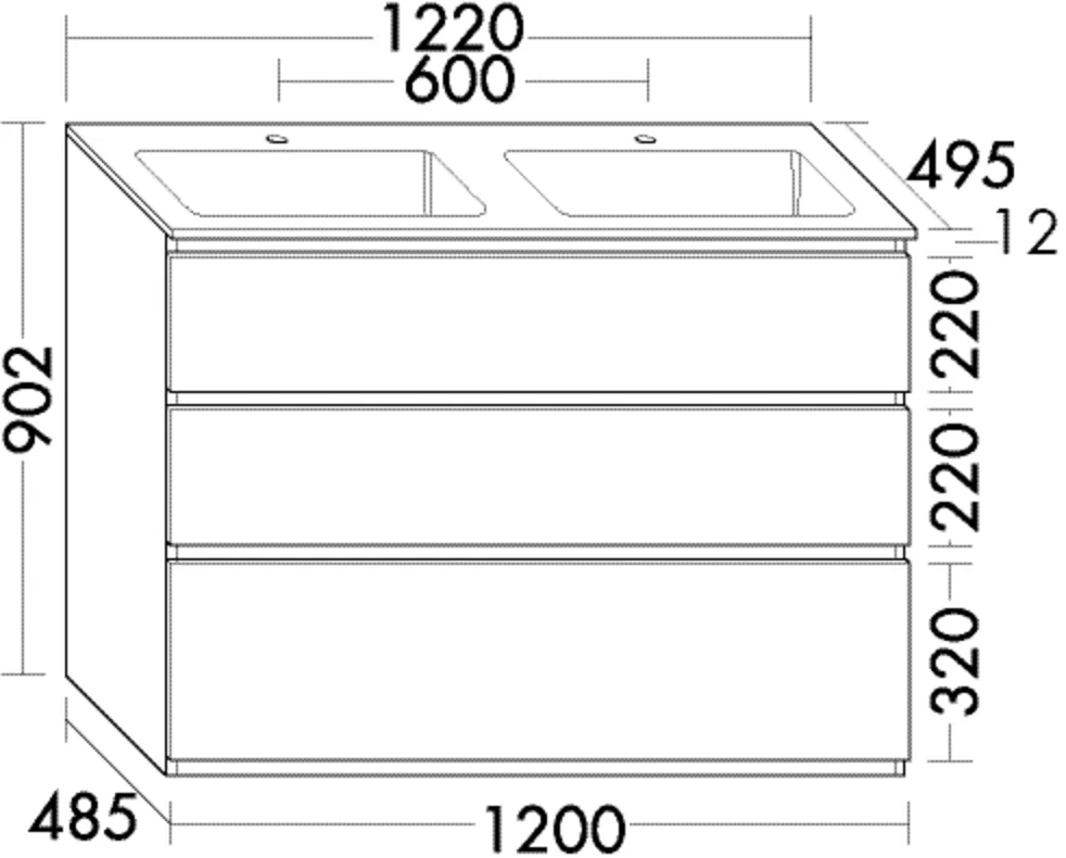 burgbad Waschtischunterschrank „Lin20“ in Weiß Matt mit Laserkante burgbad Waschtischunterschrank „Lin20“ in Weiß Matt mit Laserkante